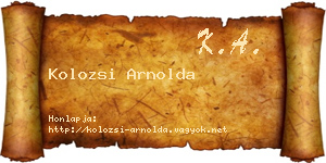 Kolozsi Arnolda névjegykártya